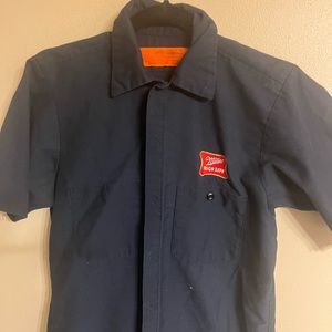 Dickie’s Miller High Life Embroidered Navy Work Shirt